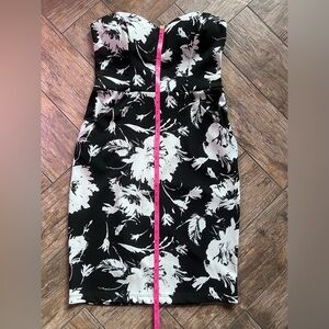 B Darlin Strapless Black and White Dress